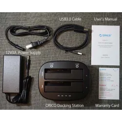 Dock pour hard disk extèrieur ORICO 25 35 inch Docking Station USB 3 - Dual-bay HDD - SSD Hard Drive