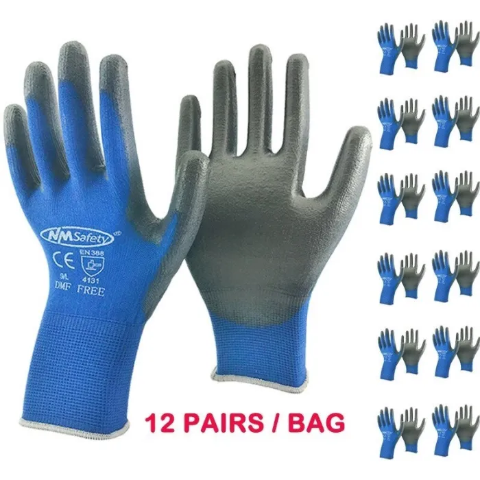Arbetsskyddshandskar - flexibla - nylon / polyester - 12 par