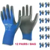 Gants de protection de travail - souples - nylon / polyester - 12 paires