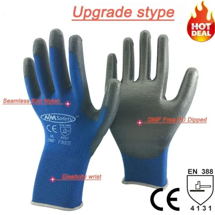 Arbeidsvernhansker - fleksible - nylon / polyester - 12 par