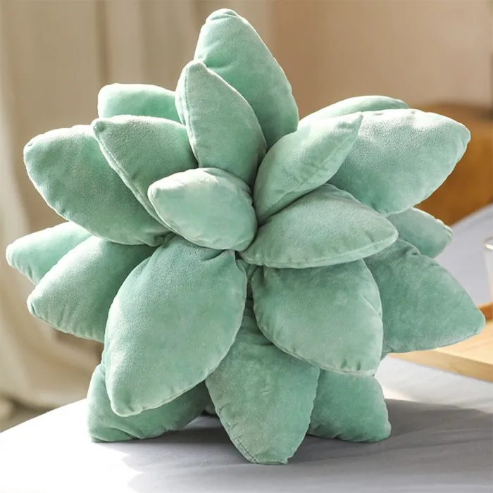 Decorative plush pillow - succulent cactus plant