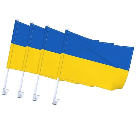 Drapeau de l'Ukraine - décoration de voiture - 4 pièces