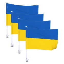 Flaga Ukrainy - dekoracja samochodu - 4 sztukiNaklejki