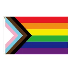 Hängande banderoll - flagga - HBT / transpersoner / pansexuell / framsteg / PRIDE / regnbåge