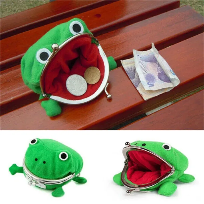 Grodformad barnväska - plånbok för mynt- plysch