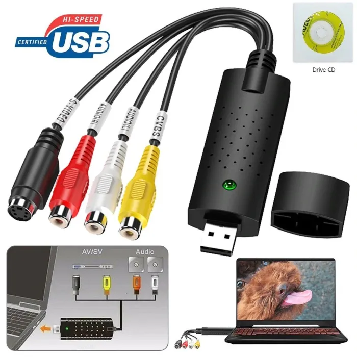 EasyCap USB 2 - videoadapter med lyd - videoopptak - video til usb