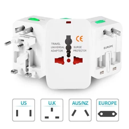 Universal resekontaktadapter - UK/US/AU/EU
