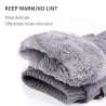 Warm winter suede gloves - with fleece - touch screen function - unisex