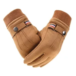 Gants d'hiver chauds en daim - avec polaire - fonction écran tactile - unisexe
