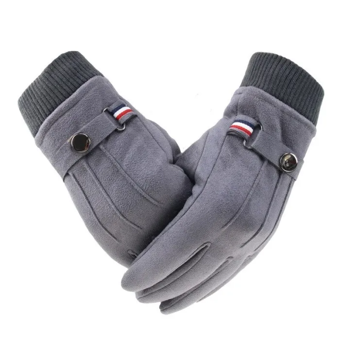 Warme Winter-Wildlederhandschuhe - mit Fleece - Touchscreen-Funktion - Unisex