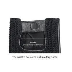 Luxurious sheepskin gloves - knitted - half fingers design