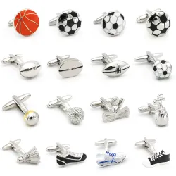 Fasjonable mansjettknapper - sportsserie - rugby / golf / fotball / tennis