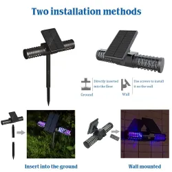 Solar myggdreperlampe - utendørs - vanntett - USB - UV-lys