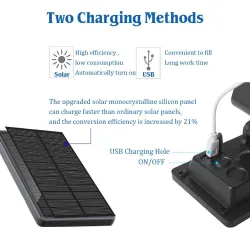 Lâmpada mata-mosquitos solar - externa - à prova d'água - USB - luz UV