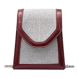 Borsa a tracolla piccola alla moda - con strass / tracolla a catena
