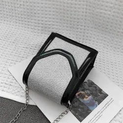 Borsa a tracolla piccola alla moda - con strass / tracolla a catena