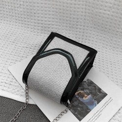 Modieuze kleine schoudertas - met strass-steentjes / kettingriemTassen