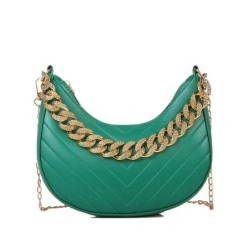 Luxurious shoulder small bag - double chain straps