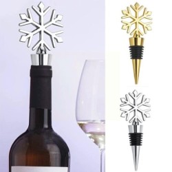 Wine bottle stopper - vacuum - zinc alloy - snowflake shaped