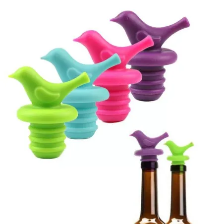 Vinflaskeprop - silikone - fugleformet