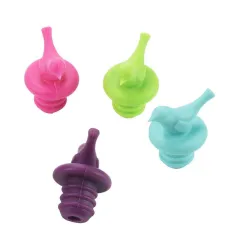 Bouchon de bouteille de vin - silicone - en forme d'oiseau