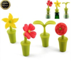 Wine bottle stopper - silicone - flowers shaped