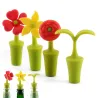 Vinflaskeprop - silikone - blomsterformet