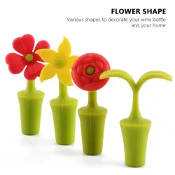 Vinflaskeprop - silikone - blomsterformet
