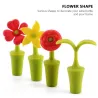 Vinflaskeprop - silikone - blomsterformet