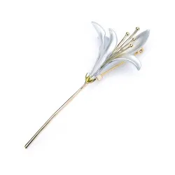 Broche elegante com flor de lírio