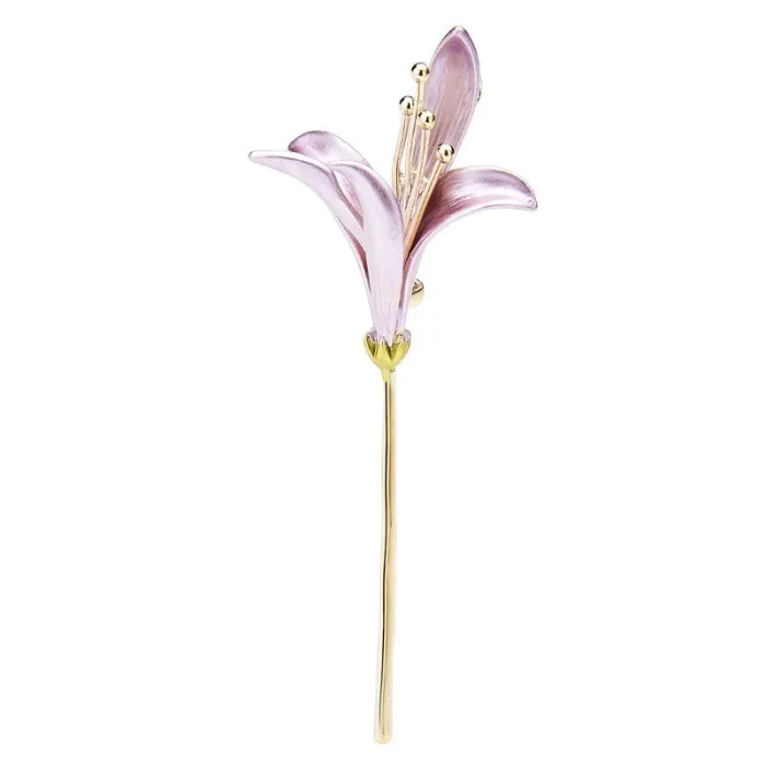 Elegant broche med liljeblomst