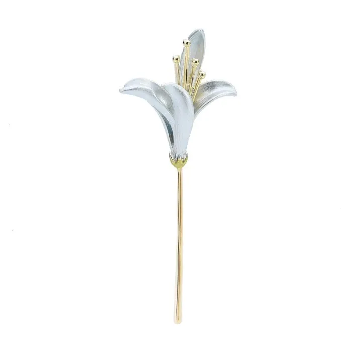 Elegant brosch med liljablomma