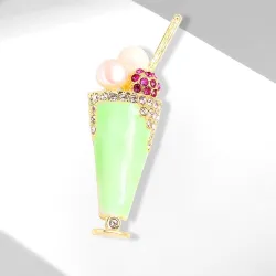 Broche en forme de glace - avec perles / cristaux