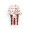 Broche perle en forme de popcorn - avec strass