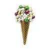 Ice cream shaped brooch - with colorful pearls / crystalsBrooches