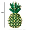 Broche élégante avec ananas en cristal vert