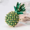 Elegante Brosche mit grüner Kristallananas