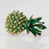 Broche élégante avec ananas en cristal vert
