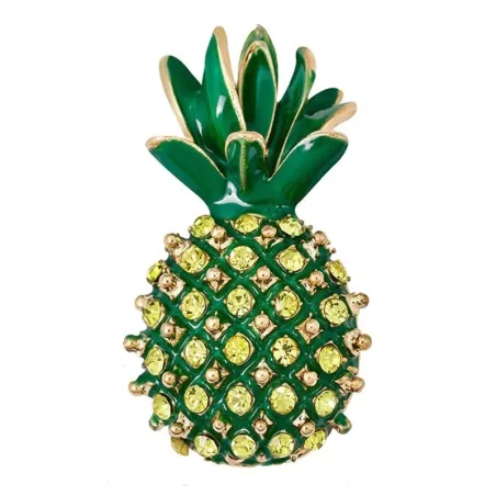 BrochesBroche elegante con piña de cristal verde