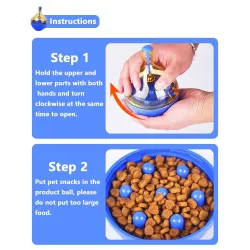 JuguetesJuguete interactivo para perros/gatos - Comedero - Dispensador de comida en forma de bola
