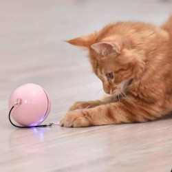 Gioco interattivo per cani/gatti - pallina con luce/suono/piuma - USB