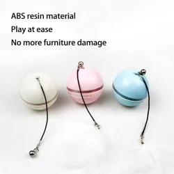 Interactive toy for dogs / cats - ball with light / sound / feather - USB