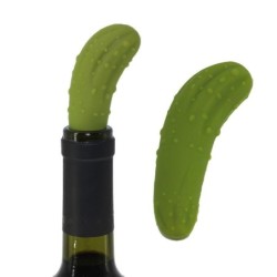 Silikonowy korek do wina - w kształcie ogórka - wielokrotnego użytku