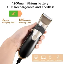 Professionell hår-/skäggklippare - elektrisk trimmer - 1200mAh