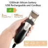 Professionel hår-/skægklipper - elektrisk trimmer - 1200mAh