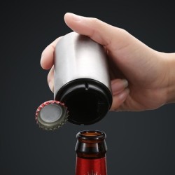 Abridor automático de garrafas de cerveja - magnético - push down - aço inoxidável