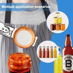Flerfunktionsburk-/flask-/burklocksöppnare - justerbar - rostfritt stål