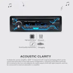 Din 1Autorradio Bluetooth - 1din - AUX - FM / MP3 / WMA / USB / tarjeta SD