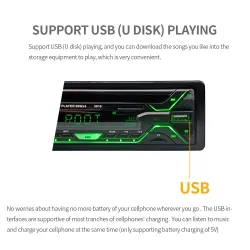 Din 1Autorradio Bluetooth - 1din - AUX - FM / MP3 / WMA / USB / tarjeta SD