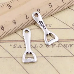 Ouvre-bouteille de bière - pendentifs antiques en argent - pour la fabrication de bijoux - 20 pièces